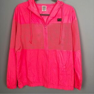 VICTORIA’S SECRET PINK | Neon Coral Pink/Orange Zip Front Jacket Women’s Size XS